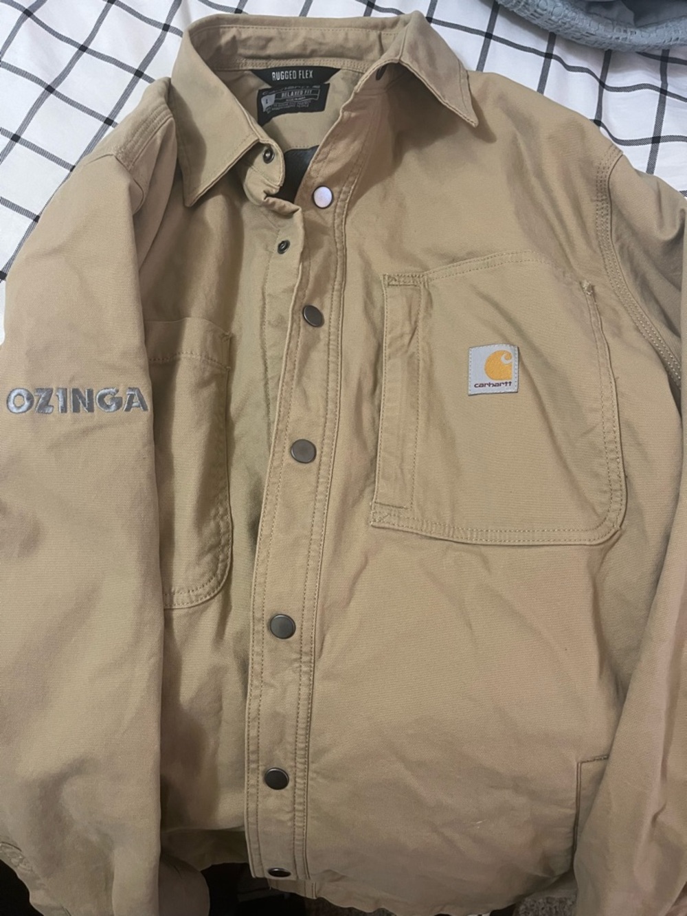 Carhartt Tan Rugged Flex Lightweight Work Shirt Jacket